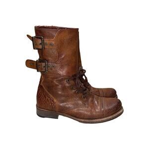 AllSaints Damisi Distressed Leather Double Buckle Boots   Size: EU 37 / US 6.5